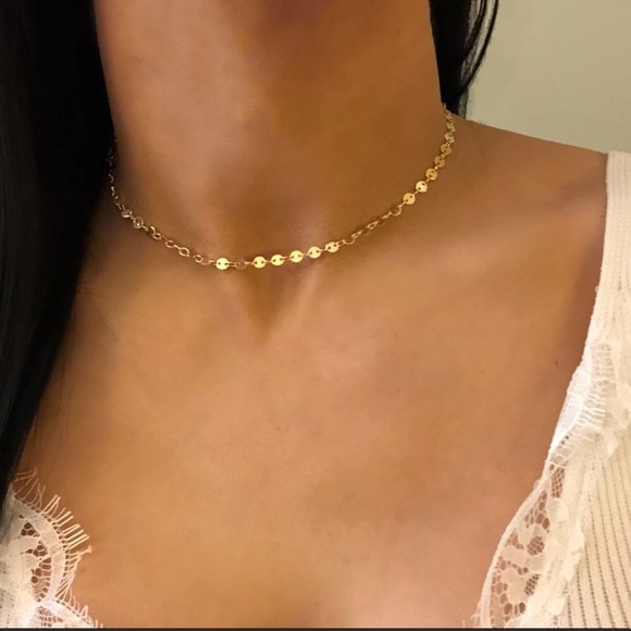 Estrella & Luna Jewelry - 18K gold Coin Choker Necklace